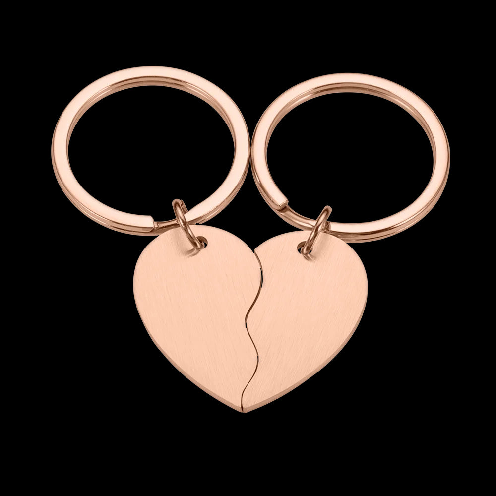 Heart Puzzle Stainless Keychain